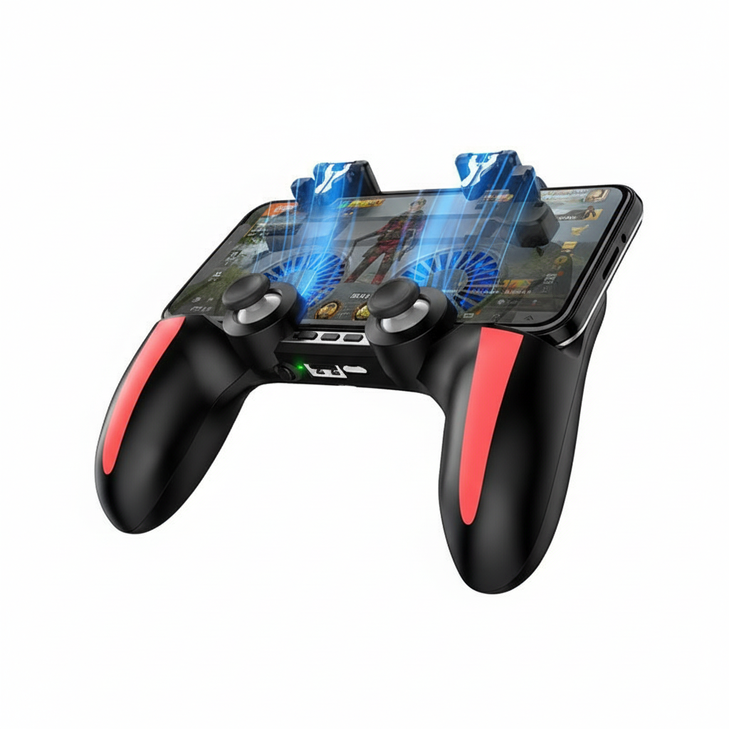 H10 Gaming Handheld Grip Game Controller Joystick Gamepad For Pubg Trigger Cooling Fan Cooler Phone USB powered 5000mAh battery